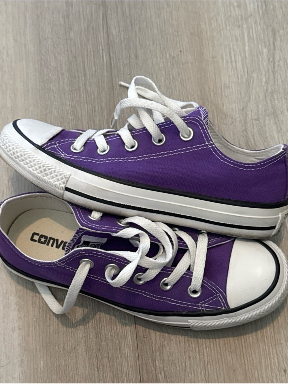 Converse Low-Top Canvas Sneakers - Purple with White Accents